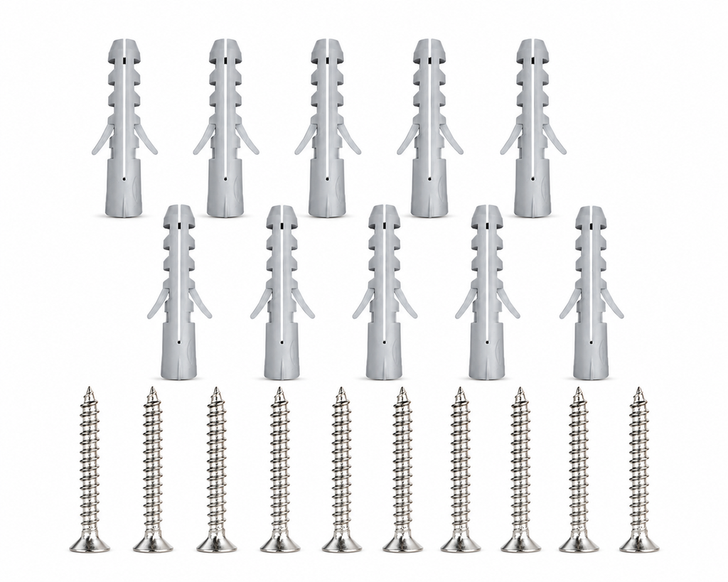 Wall Plugs & Screws Set – 10 Pcs Wall Anchors with Screws