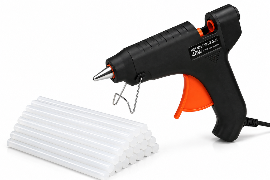40W Hot Melt Glue Gun with 20 Pcs 11mm Glue Sticks | High Temperature Electric Adhesive Gun for Craft, DIY, Repair & Decoration