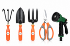 Garden Tools Set of 5 | Hand Trowel, Garden Fork, Cultivator, Pruning Scissors & Sprayer | Heavy Duty Gardening Tools Kit for Home, Lawn, Plants & Outdoor Use