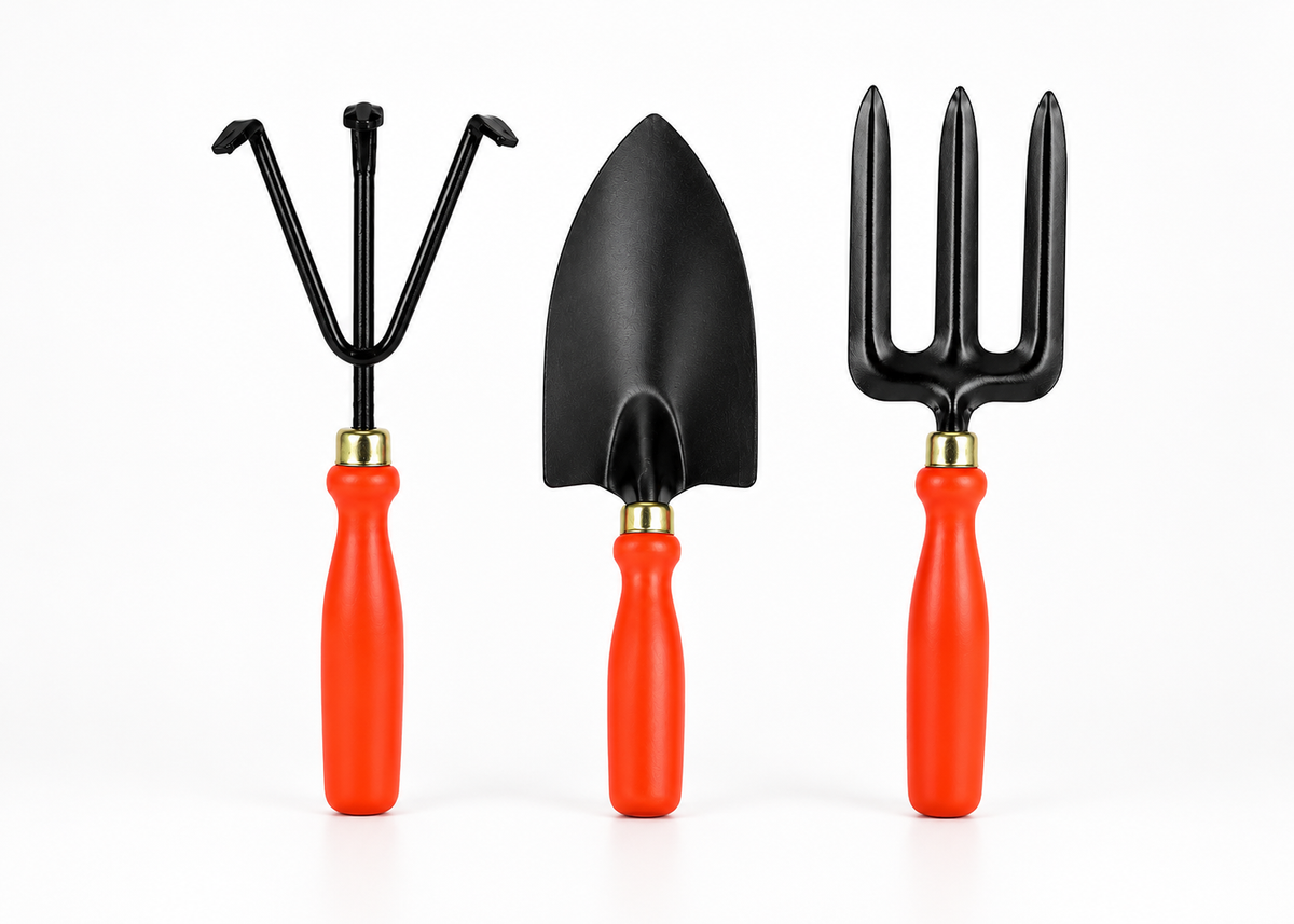 3 Pcs Gardening Hand Tools Set – Cultivator, Big Trowel & Garden Fork for Soil Digging, Loosening, Planting & Gardening