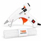 20W Hot Melt Glue Gun with 5 Pcs 7MM Glue Sticks | Mini Electric Adhesive Gun for DIY Crafts, Art, Repair & Home Projects (White)