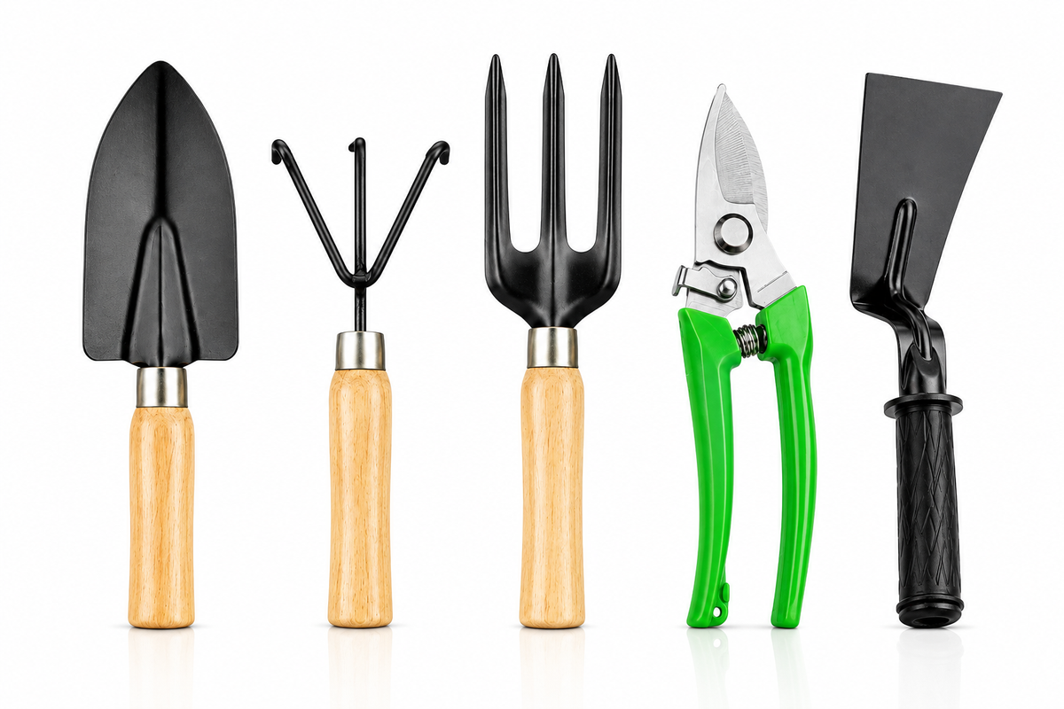 Garden Tools Set with Khurpa, German Cutter & Wood Handle Gardening Tools for Weeding, Pruning & Plant Care