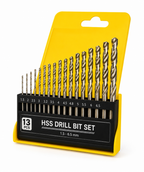 13 Pcs HSS Drill Bit Set 1.5–6.5 mm | High Speed Steel Twist Drill Bits for Metal, Wood & Plastic