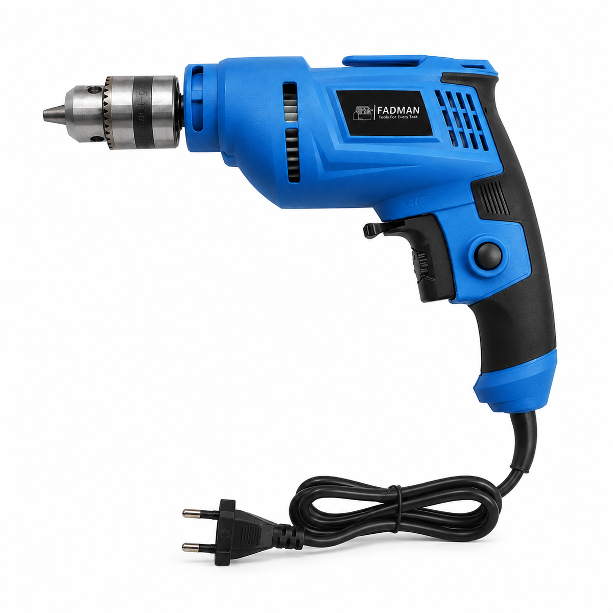 500W 10mm Electric Drill Machine with Variable Speed, Forward & Reverse Rotation, 2800 RPM, Lock-On Switch, Cooling Vents & 1.3 Meter Power Cord for Home, DIY & Professional Use