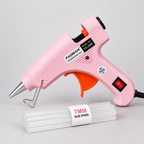 20W Hot Melt Glue Gun with 5 Pcs 7MM Glue Sticks | Mini Electric Adhesive Gun for DIY Crafts, Art, Repair & Home Projects (Pink)