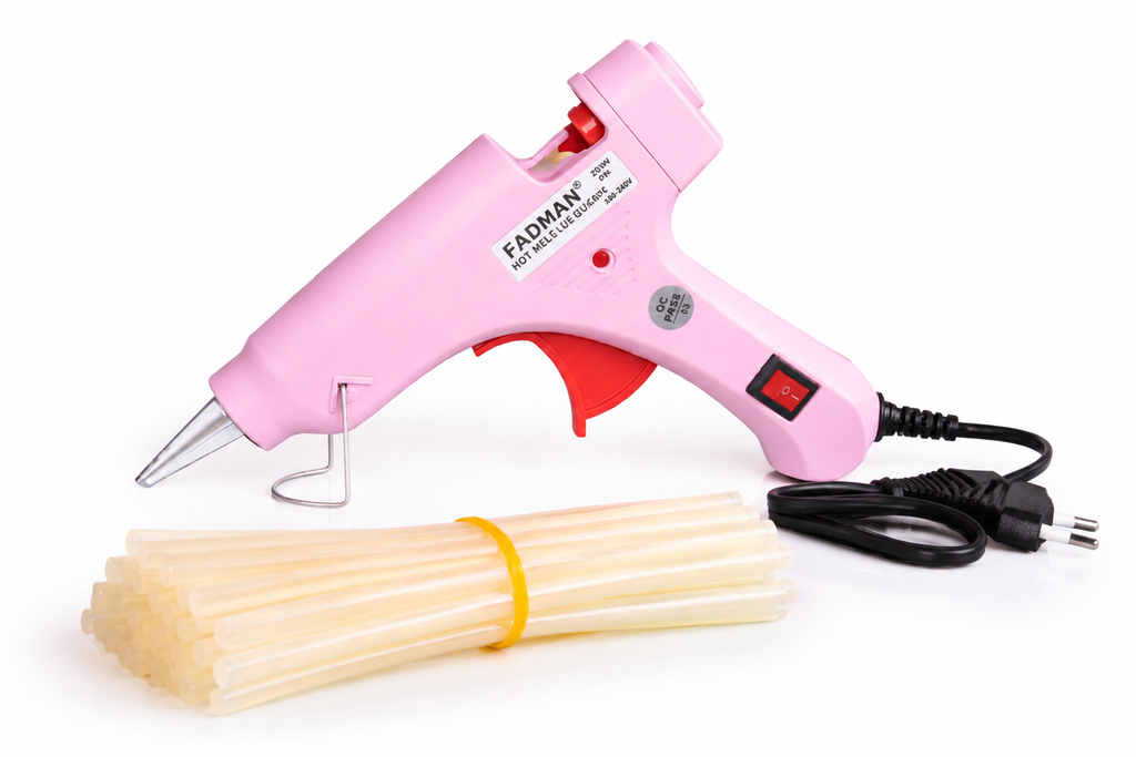 20W Hot Melt Glue Gun with 25 Pcs 7MM Glue Sticks | Mini Electric Adhesive Gun for DIY Crafts, Art, Repair & Home Projects (Pink)