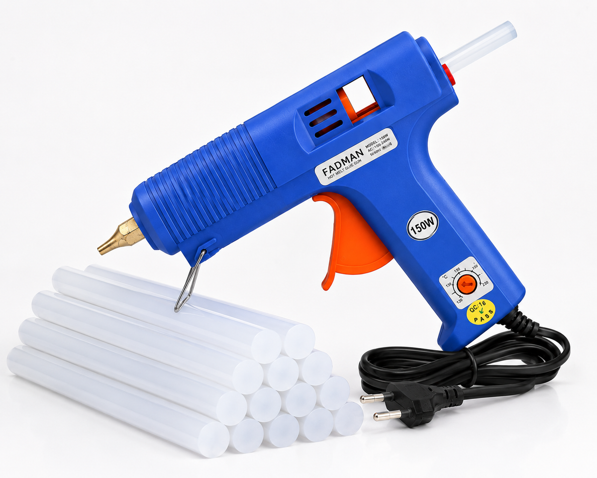 150W Hot Melt Glue Gun with 10 Pcs 11MM Glue Sticks | High Temperature Electric Adhesive Gun for DIY, Craft, Repair, Art & Home Projects