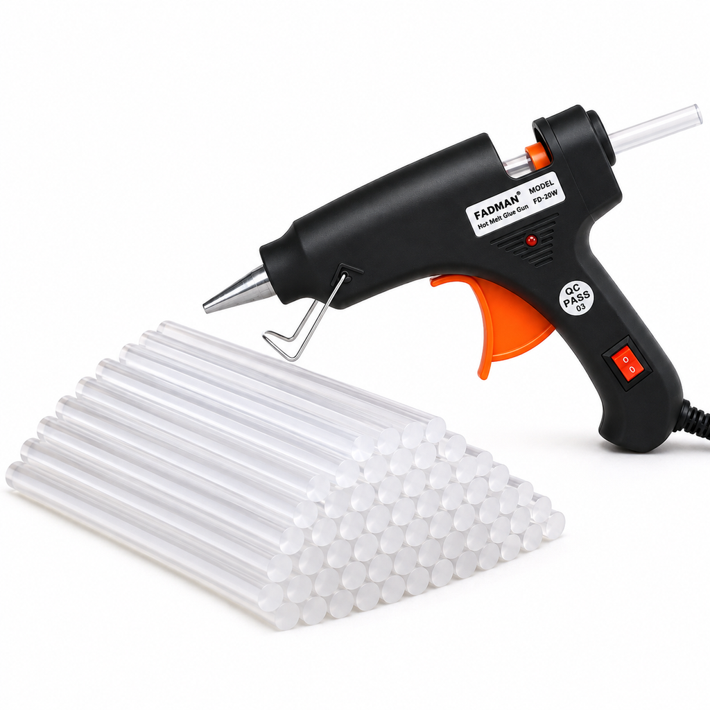 20W Hot Melt Glue Gun with 50 Pcs 7MM Glue Sticks | Mini Electric Adhesive Gun for DIY Crafts, Art, Repair & Home Projects (Black)