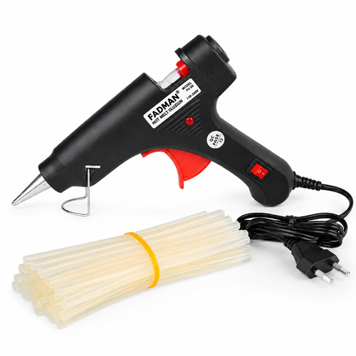 20W Hot Melt Glue Gun with 25 Pcs 7MM Glue Sticks | Mini Electric Adhesive Gun for DIY Crafts, Art, Repair & Home Projects (Black)