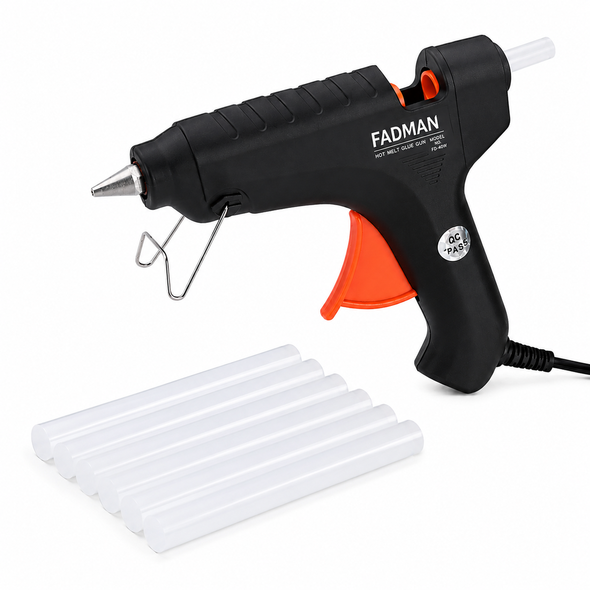 40W Hot Melt Glue Gun with 5 Pcs 11mm Glue Sticks | High Temperature Electric Adhesive Gun for Craft, DIY, Repair & Decoration