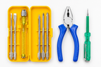 3-in-1 Multi-Purpose Hand Tool Kit with Combination Plier, 5-in-1 Interchangeable Screwdriver Set & Voltage Tester