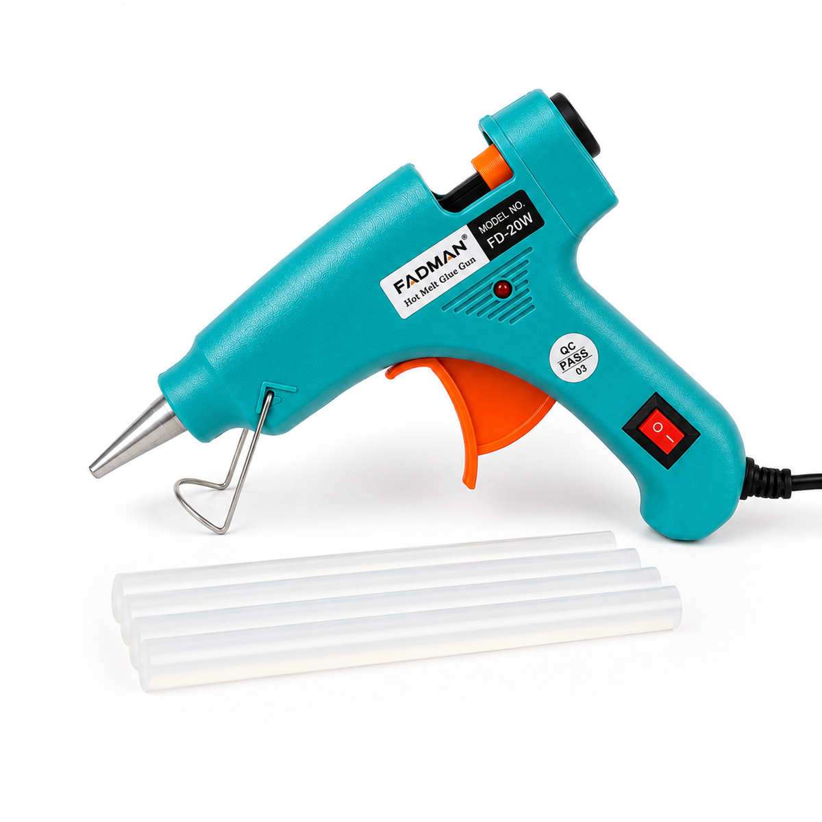 20W Hot Melt Glue Gun with 5 Pcs 7MM Glue Sticks | Mini Electric Adhesive Gun for DIY Crafts, Art, Repair & Home Projects (Turquoise)