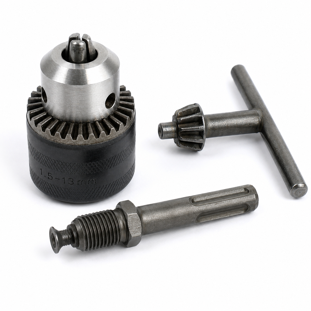 Keyless Drill Chuck with Arbor & Chuck Key – 1.5–13mm