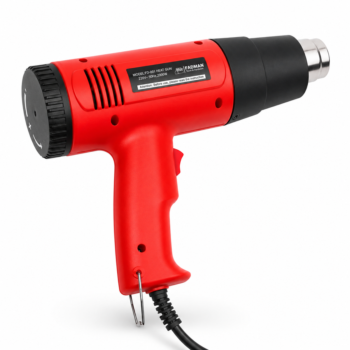 2000W Heat Gun with 2 Temperature Settings & Airflow Control, Hot Air Gun with Nozzle Attachment for Paint Removal, PVC Shrink Wrapping, Crafting, Electronics Repair & DIY Projects