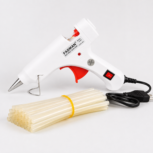20W Hot Melt Glue Gun with 25 Pcs 7MM Glue Sticks | Mini Electric Adhesive Gun for DIY Crafts, Art, Repair & Home Projects (White)