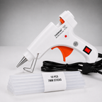 20W Hot Melt Glue Gun with 10 Pcs 7MM Glue Sticks | Mini Electric Adhesive Gun for DIY Crafts, Art, Repair & Home Projects (White)