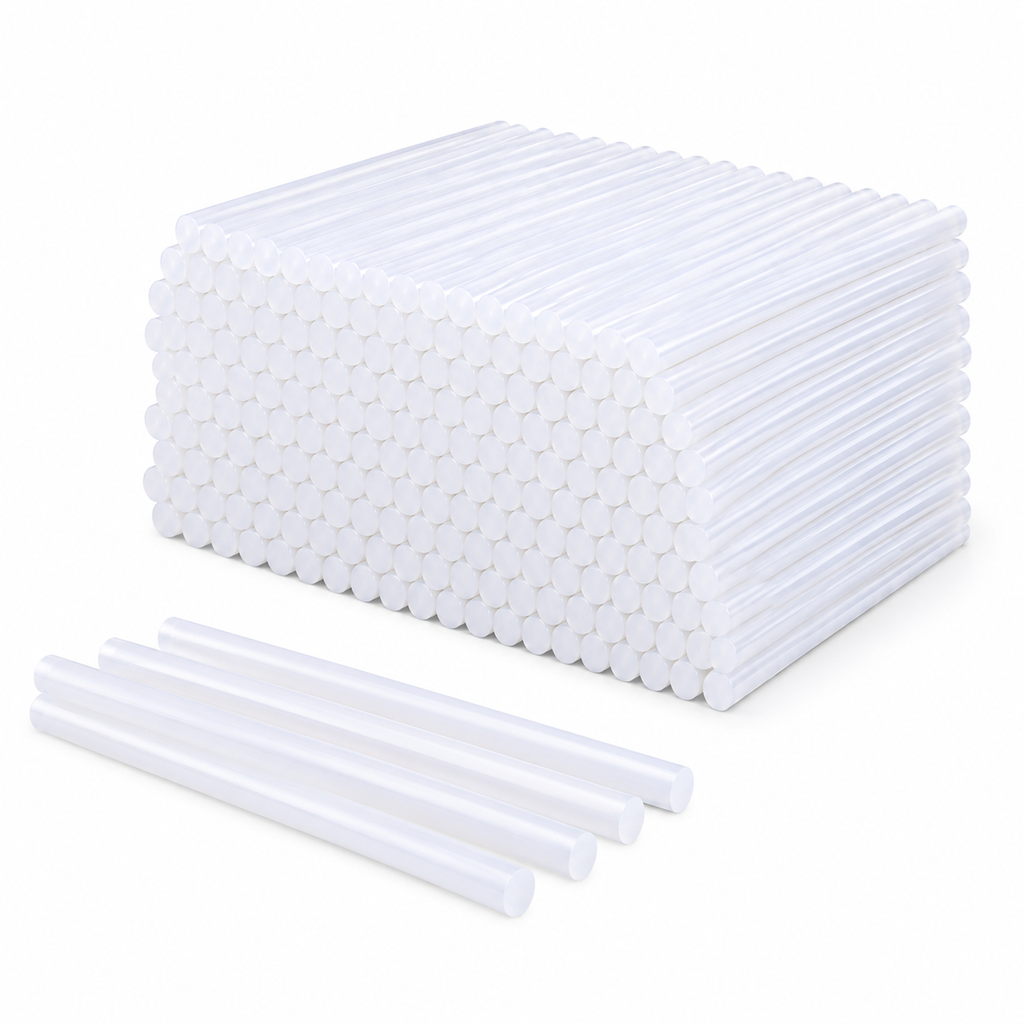 100 Pcs 7mm Transparent Hot Melt Glue Sticks for 20W Mini Glue Gun – Strong Adhesive Sticks for Craft, DIY, Art, Repair & Decoration