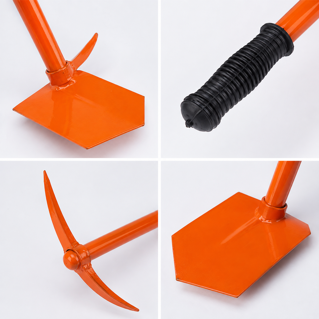 Heavy Duty Garden Hoe & Tiller Tool Set | 3-in-1 Hand Cultivator, Weeder & Soil Loosener | Long Handle Gardening Tool for Weeding, Cultivating & Soil Preparation
