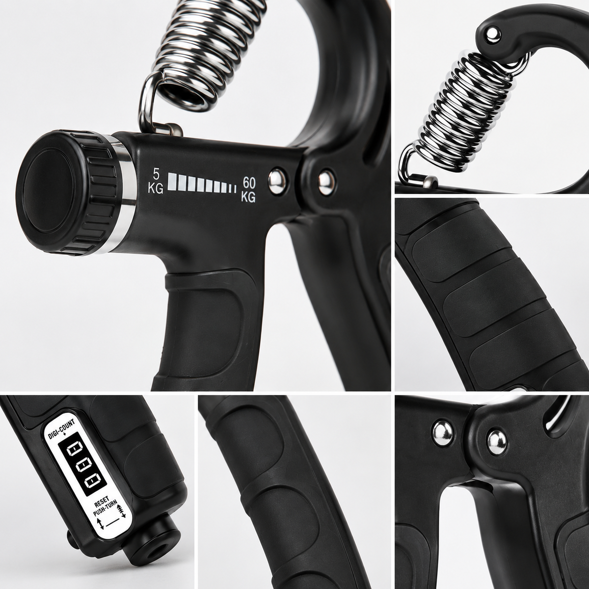 Adjustable Hand Grip Strengthener 5-60KG, Heavy Duty Forearm & Hand Exerciser with Resistance Control, Ergonomic Grip for Men & Women, Wrist & Finger Strength Training