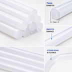 25 Pcs 7mm Transparent Hot Melt Glue Sticks for 20W Mini Glue Gun – Strong Adhesive Sticks for Craft, DIY, Art, Repair & Decoration