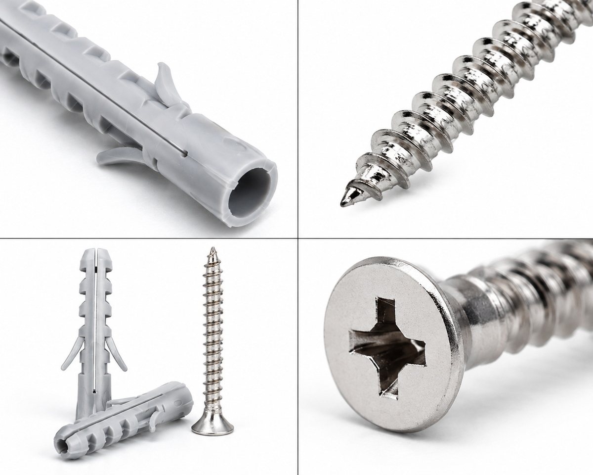 Wall Plugs & Screws Set – 10 Pcs Wall Anchors with Screws