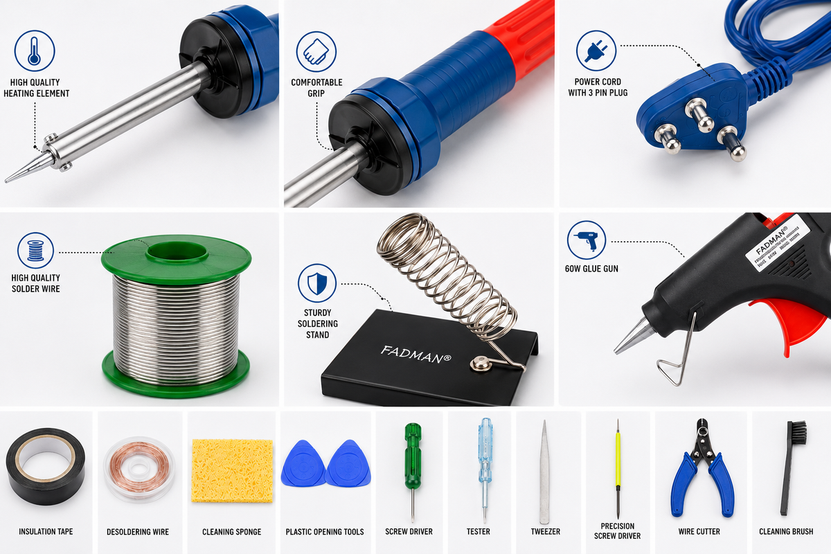 60W SOLDERING IRON KIT PACK OF 17
