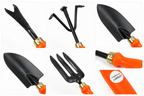 Garden Tools Set of 5 | Hand Trowel, 3-Tine Cultivator, Garden Fork, Weeder & Gardening Trowel | Heavy Duty Gardening Tools for Planting, Digging & Soil Cultivation