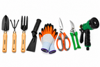 Garden Tools Set of 8 | Khurpa, Gardening Gloves, Pruning Scissors, Garden Pruner, Water Spray Nozzle & Hand Trowel Cultivator Fork Set | Gardening Tools Kit for Home, Plants, Lawn & Outdoor Use