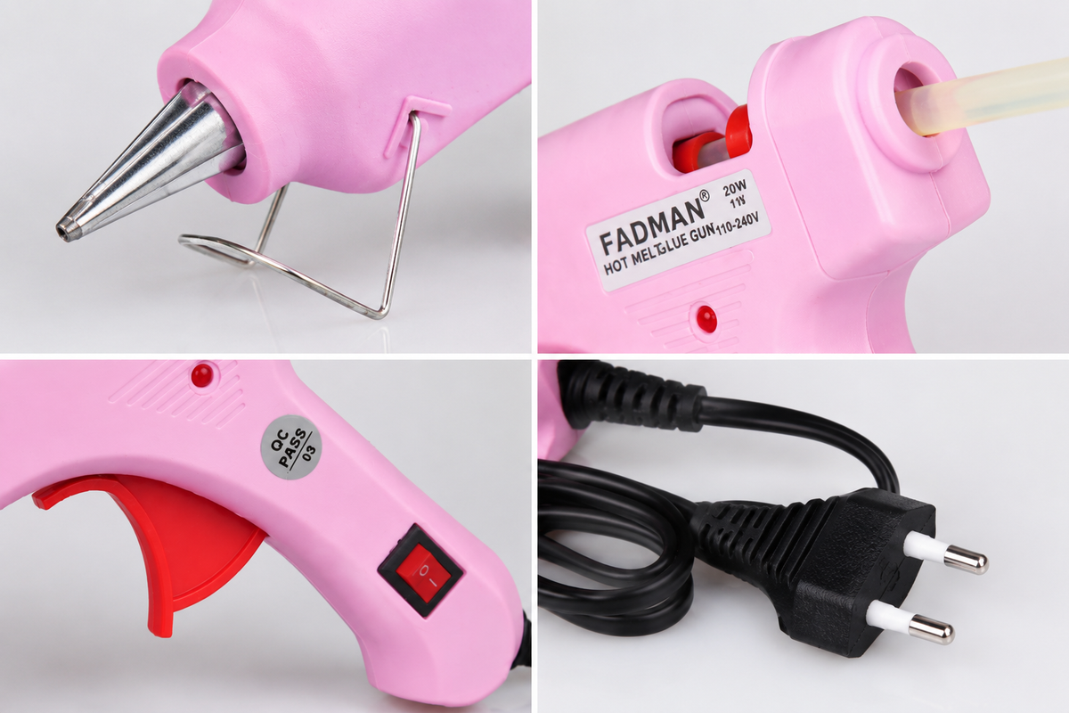 20W Hot Melt Glue Gun with 25 Pcs 7MM Glue Sticks | Mini Electric Adhesive Gun for DIY Crafts, Art, Repair & Home Projects (Pink)
