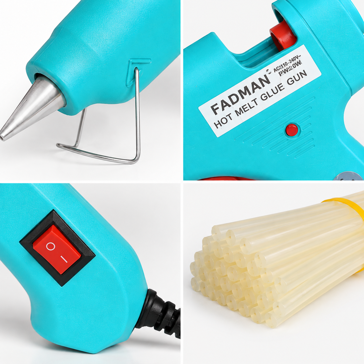20W Hot Melt Glue Gun with 25 Pcs 7MM Glue Sticks | Mini Electric Adhesive Gun for DIY Crafts, Art, Repair & Home Projects (Turquoise)