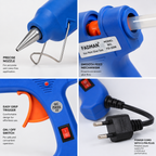 20W Hot Melt Glue Gun with 50 Pcs 7MM Glue Sticks | Mini Electric Adhesive Gun for DIY Crafts, Art, Repair & Home Projects (Blue)