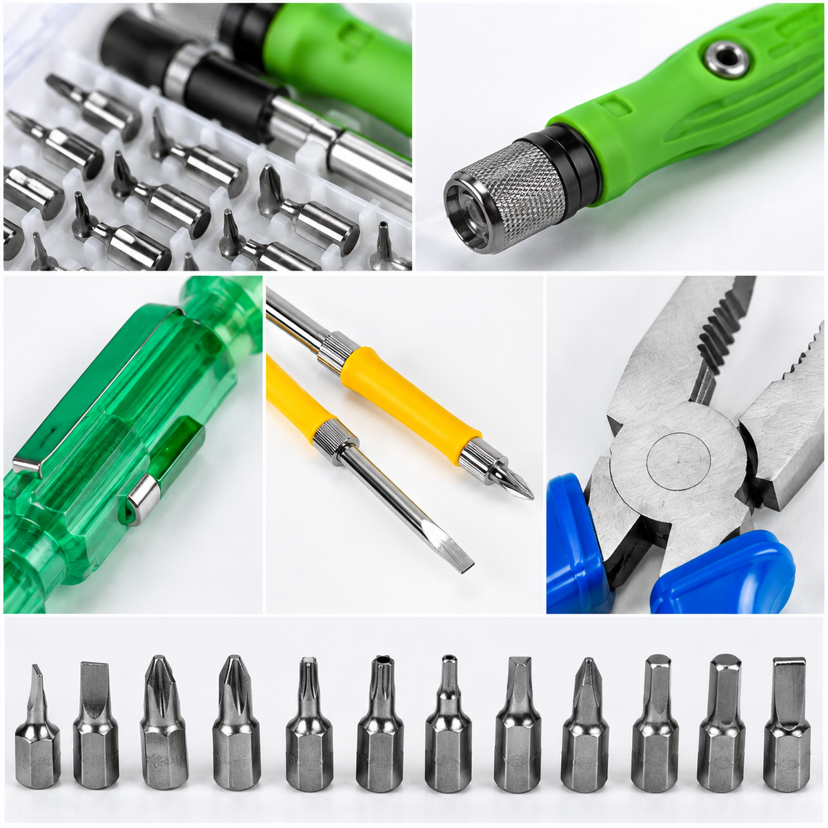 4-in-1 Multi-Functional Hand Tool Kit with Plier, Tester, 2-in-1 Screwdriver & 32-in-1 Mini Magnetic Precision Screwdriver Set for Home, Repair & DIY