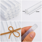 30 Pcs 11MM Hot Melt Glue Sticks, 7 Inch Transparent Adhesive Sticks for 40W to 150W Glue Guns, Strong Bonding for Craft, DIY, Repair & Decoration