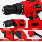 400W Electric Screwdriver Drill Machine 10mm Keyless Chuck | Variable Speed Reversible Drill | Corded Power Drill for Wood, Metal & DIY Home Repair