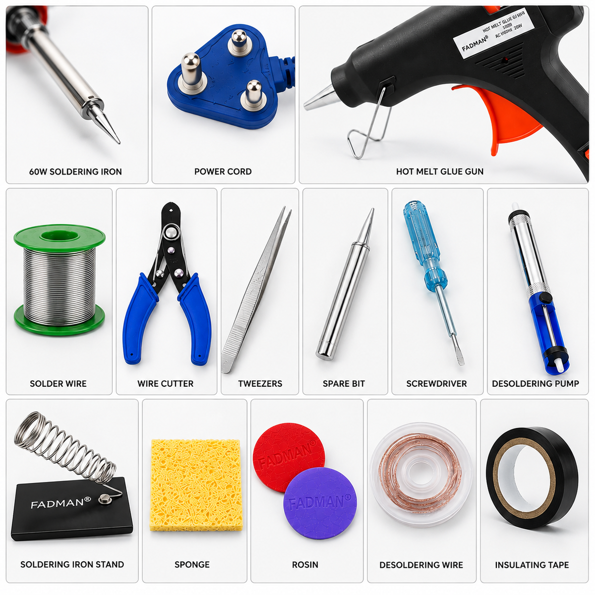 60W SOLDERING IRON KIT PACK OF 13