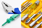 3-in-1 Multi-Purpose Hand Tool Kit with Combination Plier, 5-in-1 Interchangeable Screwdriver Set & Voltage Tester