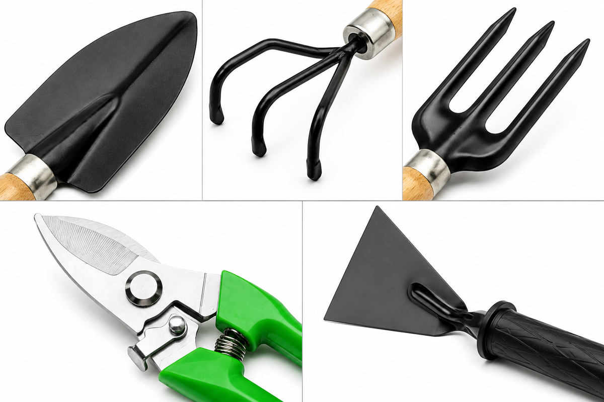 Garden Tools Set with Khurpa, German Cutter & Wood Handle Gardening Tools for Weeding, Pruning & Plant Care