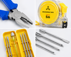 3-in-1 Hand Tool Kit with Combination Plier, 5-in-1 Interchangeable Screwdriver Set & 5 Meter Measuring Tape for Home, DIY & Repair Work