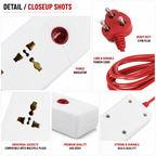 Extension Board 5 Meter Long Cord | 4 Universal Socket Power Strip with LED Indicator