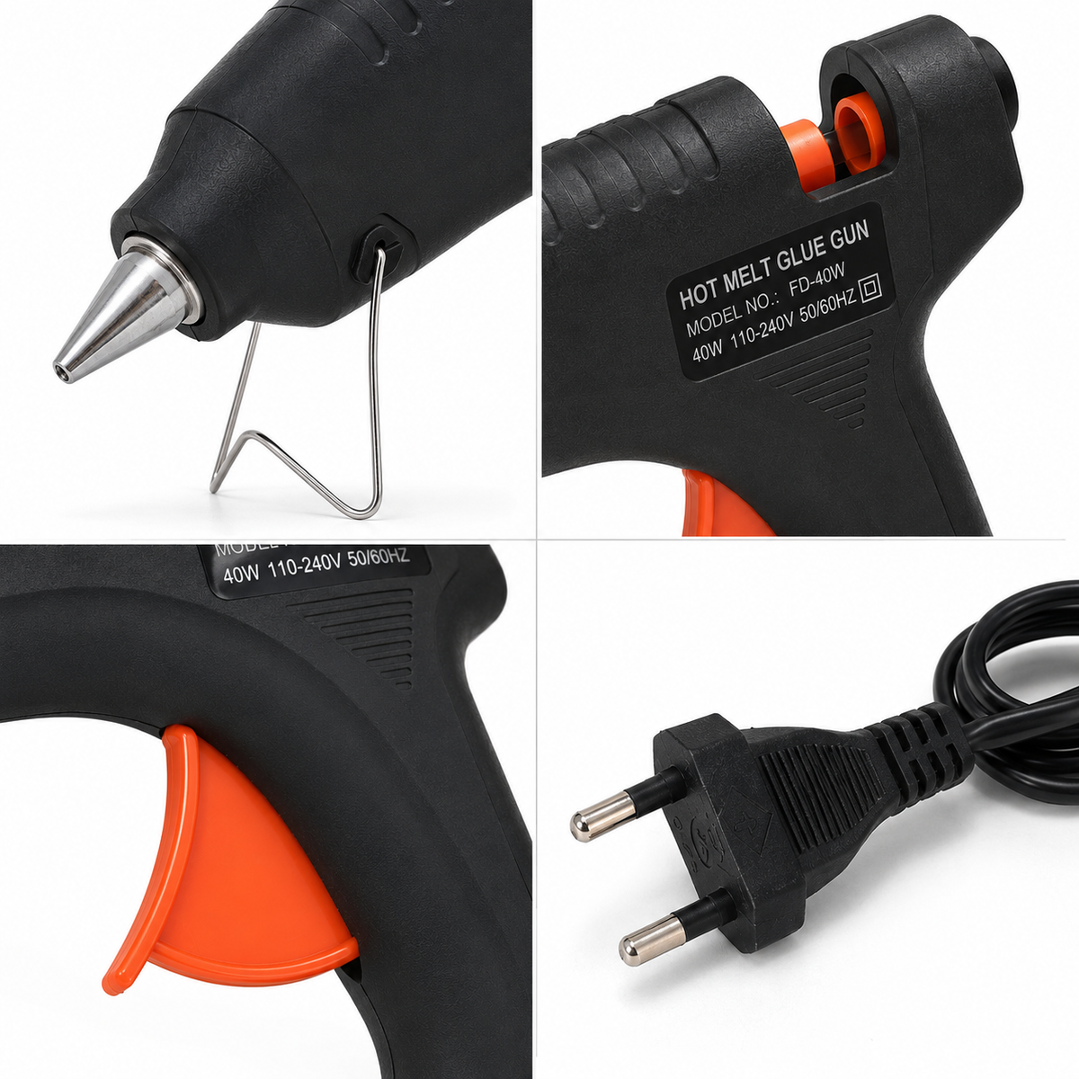 40W Hot Melt Glue Gun with 10 Pcs 11mm Glue Sticks | High Temperature Electric Adhesive Gun for Craft, DIY, Repair & Decoration