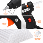 20W Hot Melt Glue Gun with 50 Pcs 7MM Glue Sticks | Mini Electric Adhesive Gun for DIY Crafts, Art, Repair & Home Projects (Black)