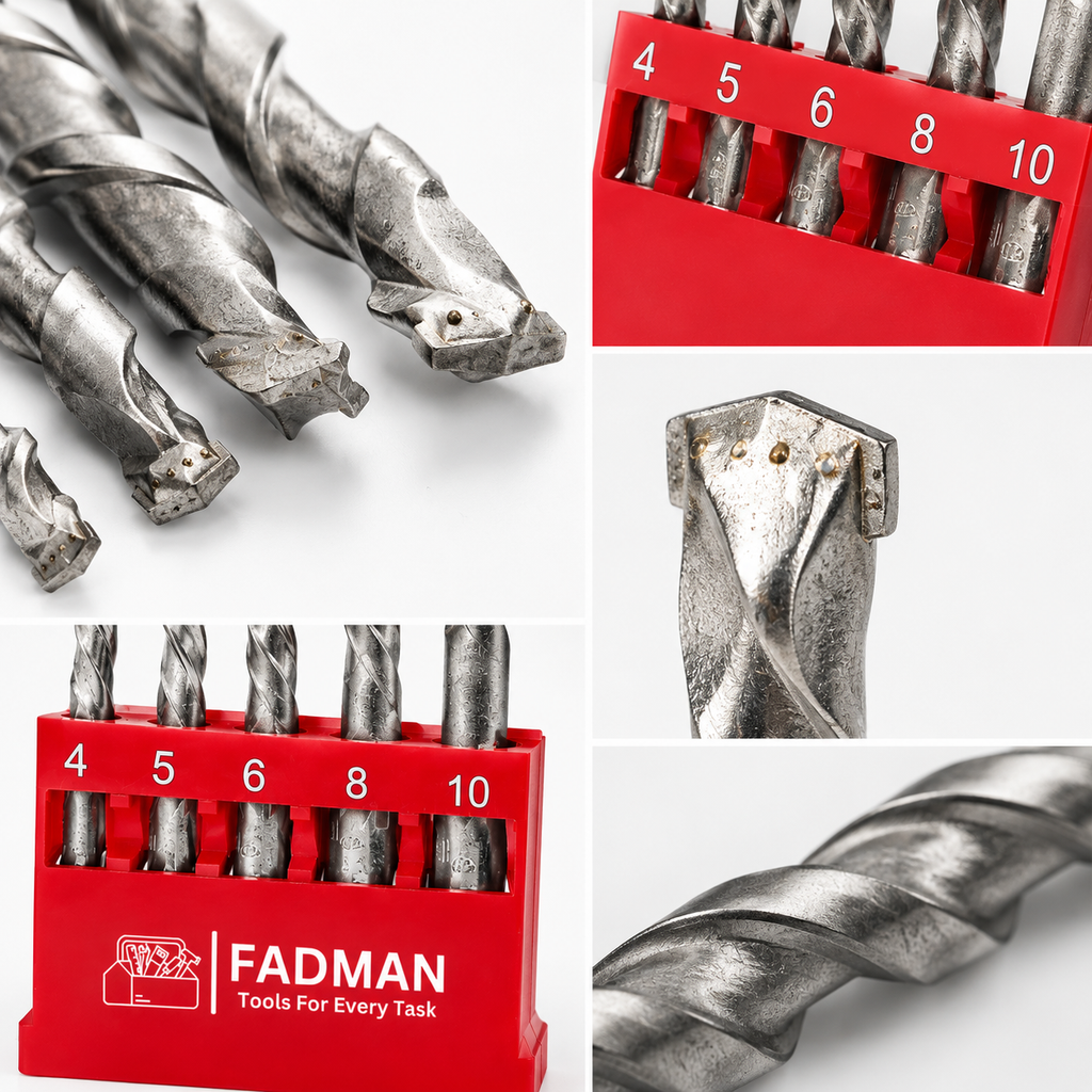Masonry Drill Bit Set 4–10mm, 5 Pcs Concrete Wall Drill Bits