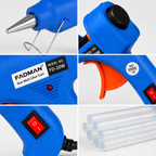20W Hot Melt Glue Gun with 5 Pcs 7MM Glue Sticks | Mini Electric Adhesive Gun for DIY Crafts, Art, Repair & Home Projects (Blue)
