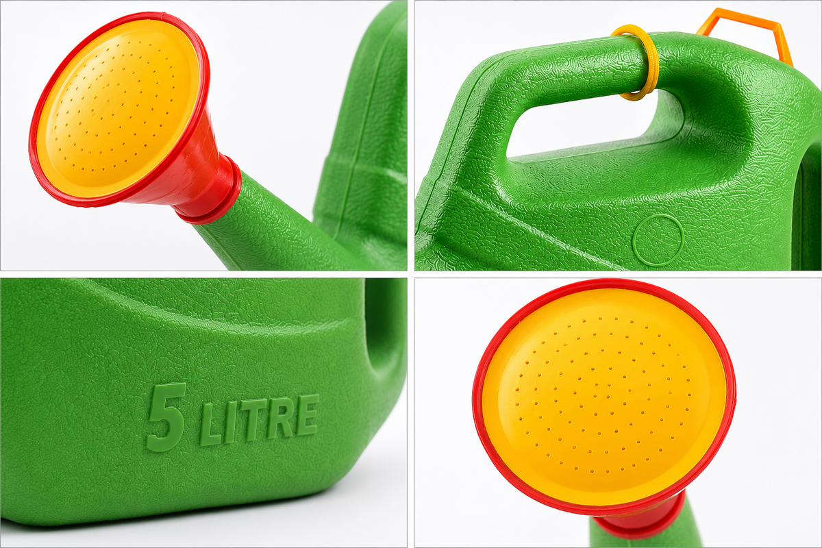 5L Plastic Garden Watering Can with Long Spout & Detachable Sprinkler Head | Lightweight Heavy Duty Water Can for Plants, Flowers, Lawn, Indoor & Outdoor Gardening