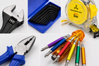 5-in-1 Hand Tool Kit with Adjustable Wrench, 5M Measuring Tape, Combination Pliers, Blue Allen Key Set & 6-in-1 Hexagon Screwdriver Set for Home, Workshop & Repair
