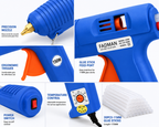 150W Hot Melt Glue Gun with 30 Pcs 11MM Glue Sticks | High Temperature Electric Adhesive Gun for DIY, Craft, Repair, Art & Home Projects