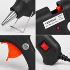 20W Hot Melt Glue Gun with 10 Pcs 7MM Glue Sticks | Mini Electric Adhesive Gun for DIY Crafts, Art, Repair & Home Projects (Black)