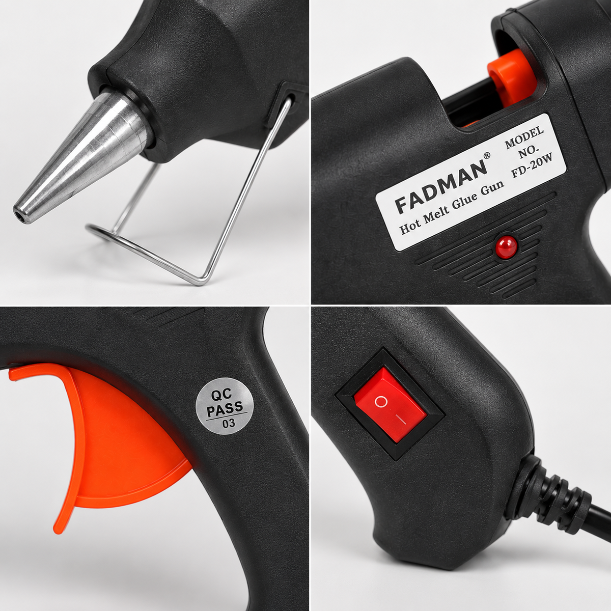 20W Hot Melt Glue Gun with 10 Pcs 7MM Glue Sticks | Mini Electric Adhesive Gun for DIY Crafts, Art, Repair & Home Projects (Black)