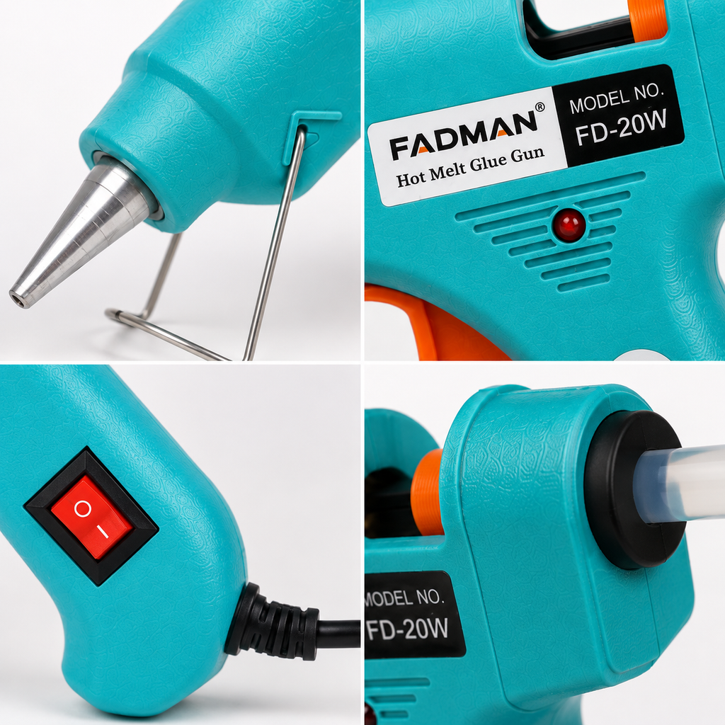 20W Hot Melt Glue Gun with 5 Pcs 7MM Glue Sticks | Mini Electric Adhesive Gun for DIY Crafts, Art, Repair & Home Projects (Turquoise)