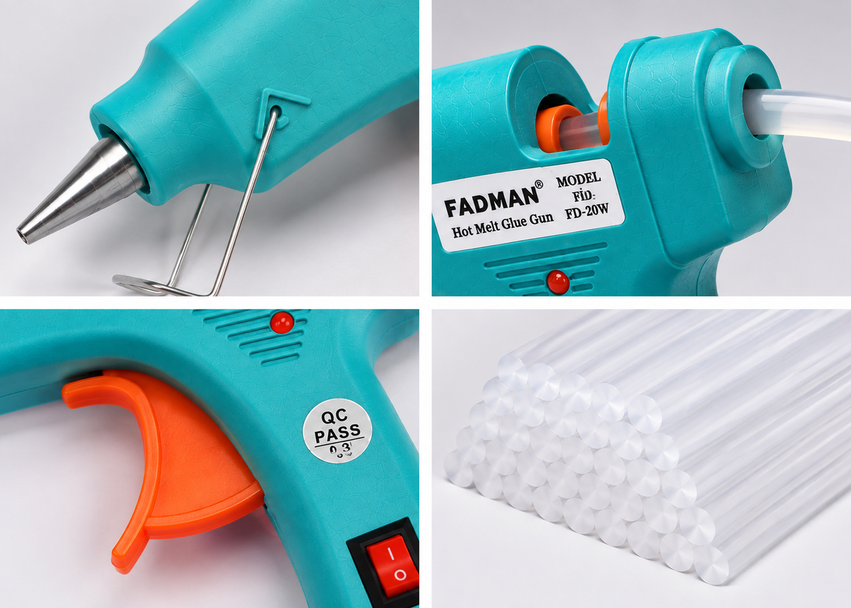 20W Hot Melt Glue Gun with 50 Pcs 7MM Glue Sticks | Mini Electric Adhesive Gun for DIY Crafts, Art, Repair & Home Projects (Turquoise)